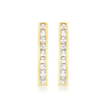 9K Yellow Gold Cubic Zirconia Bar Drop Earrings