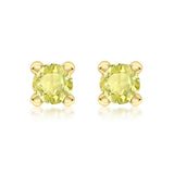9K Yellow Gold Yellow Cubic Zirconia Stud Earrings