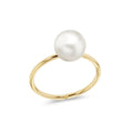 9K Yellow Gold Round Freshwater Pearl Labret Stud Earring