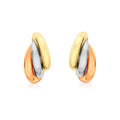 9K 3-Colour Gold Russian-Style Stud Earrings