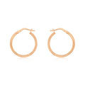 9K Rose Gold Tube Cobra-Textured Hoop Earrings