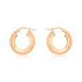 9K Rose Gold Square-Tube Creole Earrings