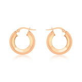 9K Rose Gold Square-Tube Creole Earrings