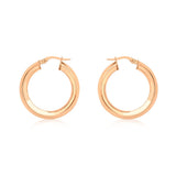 9K Rose Gold Large Square-Tube Creole Earrings