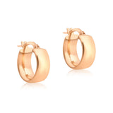9K Rose Gold Band 14mm Hoop Creole Earrings