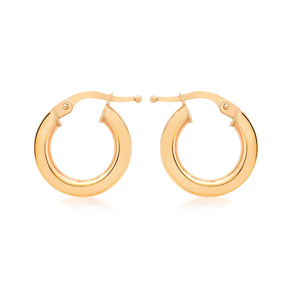 9K Rose Gold 16mm Polished Creole Earrings