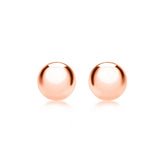 9K Rose Gold 3mm Polished Ball Stud Earrings