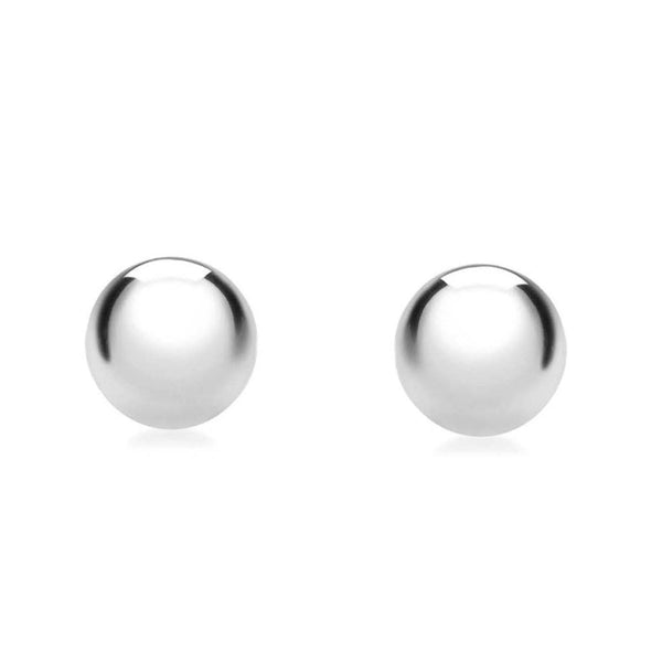 9K White Gold 4mm Polished Ball Stud Earrings