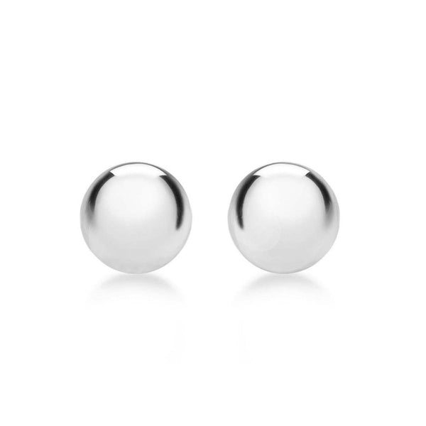 9K White Gold 8mm Polished Ball Stud Earrings