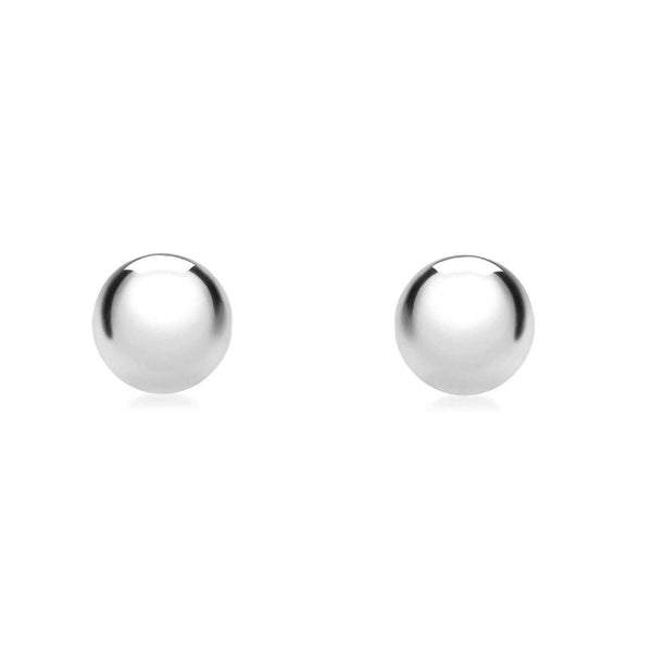 9K White Gold 12mm Polished Ball Stud Earrings