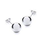 9K White Gold 10mm Polished Ball Stud Earrings