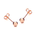 9K Rose Gold 4mm Polished Ball Stud Earrings