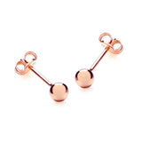 9K Rose Gold 4mm Polished Ball Stud Earrings