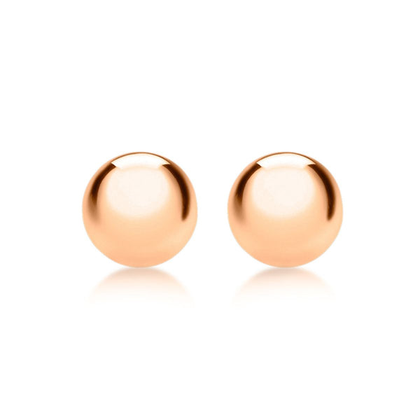 9K Rose Gold 6mm Polished Ball Stud Earrings