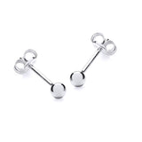 9K White Gold 3mm Polished Ball Stud Earrings