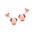 9K Rose Gold 8mm Polished Ball Stud Earrings