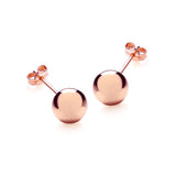 9K Rose Gold 8mm Polished Ball Stud Earrings