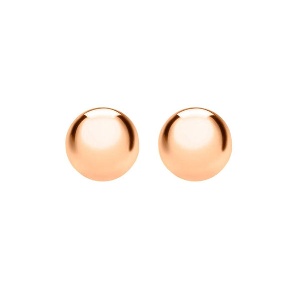 9K Rose Gold 10mm Polished Ball Stud Earrings