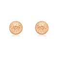 9K Rose Gold 8mm Diamond Cut Dome Stud Earrings