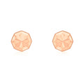 9K Rose Gold 7mm Diamond Cut Octagonal Stud Earrings