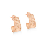 9K Rose Gold J-Shape Tapered Stud Earrings