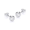 9K White Gold 5mm Round CZ 5.2mm Stud Earrings