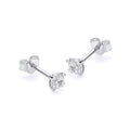 9K White Gold 4mm Round CZ Stud Earrings