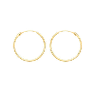 9K Yellow Gold 18mm Sleeper Hoop Earrings
