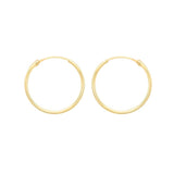 9K Yellow Gold 18mm Sleeper Hoop Earrings
