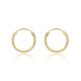 9K Yellow Gold 10.5mm Sleeper Hoop Earrings