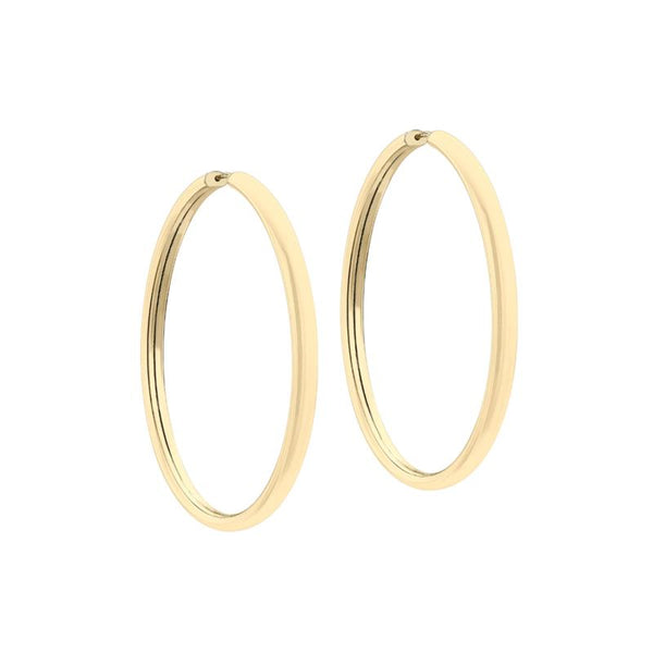 9K Yellow Gold 55mm Hoop Earrings