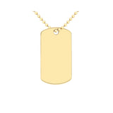 9K Gold Dog Tag Ball Chain Necklace /20"