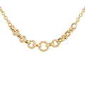 9K Yellow Gold Twisted & Polished Ring Centre Necklace /20"