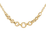 9K Yellow Gold Twisted & Polished Ring Centre Necklace /20"