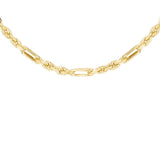 9K Yellow Gold 1.4mm Hollow Diamond Cut Figarope Chain /22"