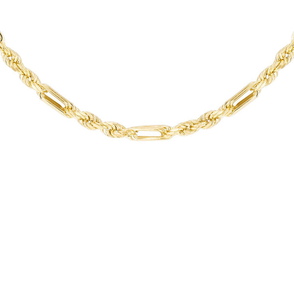9K Yellow Gold 1.4mm Hollow Diamond Cut Figarope Chain /22"