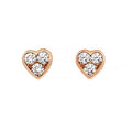 18K Rose Gold 0.24ct Diamond Heart Stud Earrings
