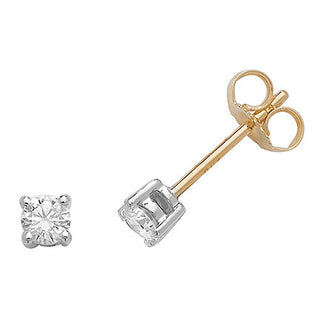 18K Yellow Gold 0.33CT Diamond Stud Earrings