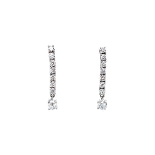 18K White Gold 0.60ct Diamond Bar Drop Earrings