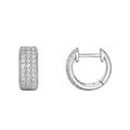 18K White Gold Diamond Hoop Earrings