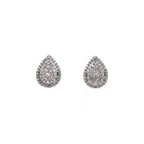 18K White Gold 0.50ct Diamond Pear Cluster Stud Earrings