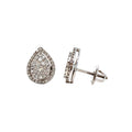 18K White Gold 0.50ct Diamond Pear Cluster Stud Earrings