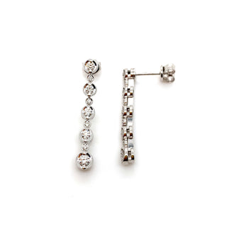 18K White Gold 0.50ct Diamond Bubble Drop Earrings