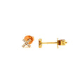 18K Yellow Gold 0.05ct Diamond Tiny Cross Stud Earrings