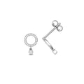 9K White Gold 0.11ct Diamond Circle Stud Earrings