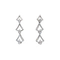 18K White Gold 0.17ct Diamond Triangle Drop Earrings