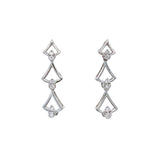 18K White Gold 0.17ct Diamond Triangle Drop Earrings