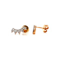 18K Rose Gold 0.25ct Diamond Pear Curve Stud Earrings