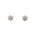 18K Yellow Gold 0.40ct Diamond Flower Cluster Stud Earrings