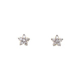 18K Yellow Gold 0.30ct Diamond Flower Stud Earrings